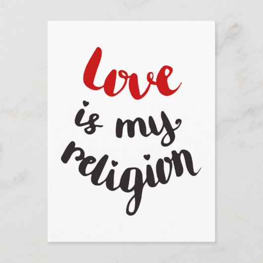 Liebe ist meine Religion Postkarte (Vorderseite)