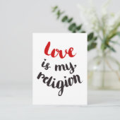 Liebe ist meine Religion Postkarte (Stehend Vorderseite)