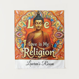 LIEBE IST MEINE RELIGION WANDKUNST TAPETE WANDTEPPICH