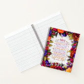 Liebe ist... mit mehrfarbigen Blume auf Holz Notizblock (Innenseite)