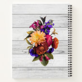 Liebe ist... mit mehrfarbigen Blume auf Holz Notizblock (Rückseite)