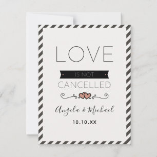 Liebe ist nicht abgesagt Romantische Pastellfarben Feiertagskarte