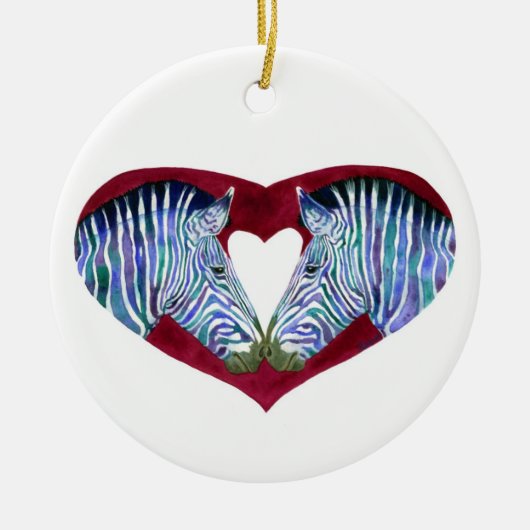 "Liebe ist nicht schwarz & weiß" Zebra Ornament (Vorne)