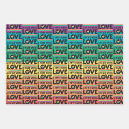 Liebe ist nie falsch LGBTQ Prix Regenbogenflagge Geschenkpapier Set