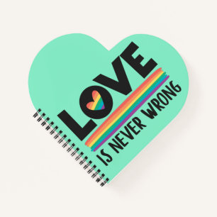 Liebe ist nie falsch LGBTQ Stolz Monat Notizblock