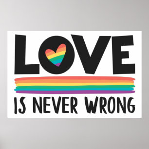 Liebe ist nie falsch LGBTQ Stolz Monat Poster