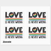 Liebe ist nie falsch LGBTQ Stolz Monat Rechteckiger Aufkleber (Blatt)