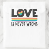 Liebe ist nie falsch LGBTQ Stolz Monat Rechteckiger Aufkleber (Tasche)