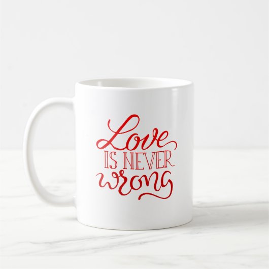Liebe ist niemals falsch kaffeetasse (Links)