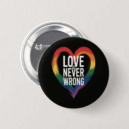 Liebe ist niemals falsch Pride Month LGBT Button (Vorne & Hinten)