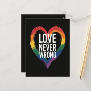 Liebe ist niemals falsch Pride Month LGBT Feiertagspostkarte