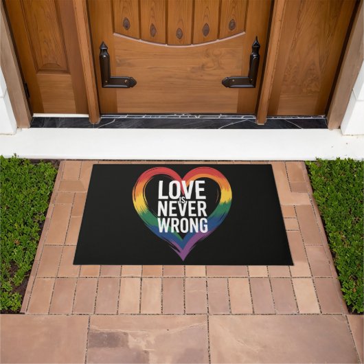 Liebe ist niemals falsch Pride Month LGBT Fußmatte (Außenbereich)