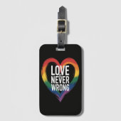 Liebe ist niemals falsch Pride Month LGBT Gepäckanhänger (Vorderseite Vertikal)
