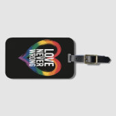 Liebe ist niemals falsch Pride Month LGBT Gepäckanhänger (Vorderseite (Horizontal))