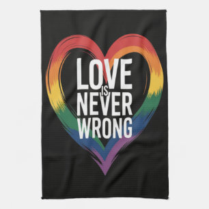 Liebe ist niemals falsch Pride Month LGBT Geschirrtuch