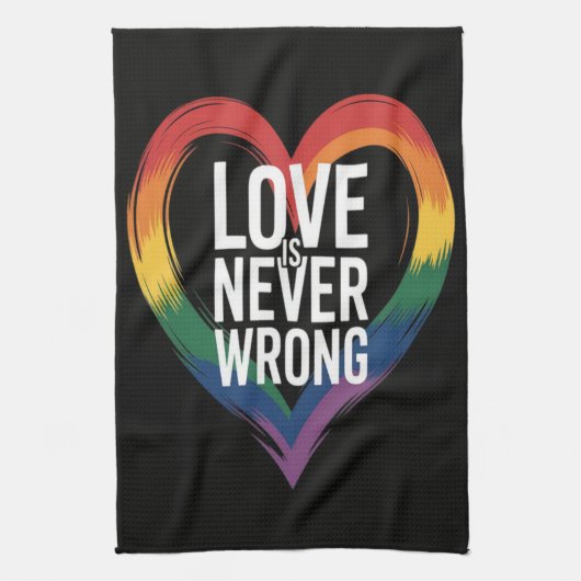 Liebe ist niemals falsch Pride Month LGBT Geschirrtuch (Vertikal)