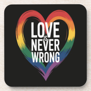Liebe ist niemals falsch Pride Month LGBT Getränkeuntersetzer