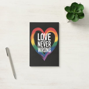 Liebe ist niemals falsch Pride Month LGBT Post-it Klebezettel