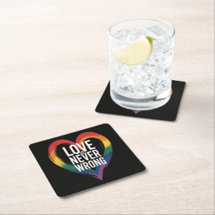 Liebe ist niemals falsch Pride Month LGBT Rechteckiger Pappuntersetzer