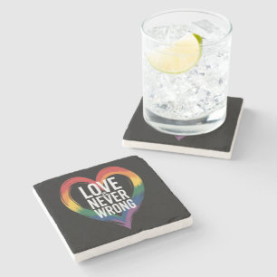 Liebe ist niemals falsch Pride Month LGBT Steinuntersetzer