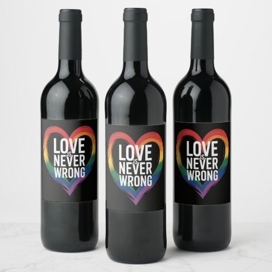 Liebe ist niemals falsch Pride Month LGBT Weinetikett (Flaschen)