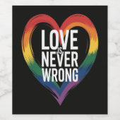 Liebe ist niemals falsch Pride Month LGBT Weinetikett (Einzelnes Label)