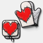 Liebe ist ofenhandschuh & Topflappen-Set (Vorderseite/Rückseite)