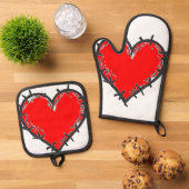 Liebe ist ofenhandschuh & Topflappen-Set (Oben Unten)