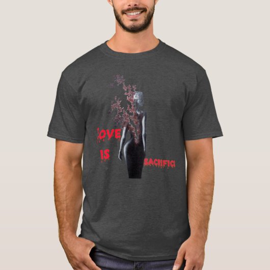 Liebe ist Opfer retro T-Shirt (Vorderseite)