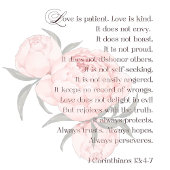 Liebe ist Patient 1 Korinther 13:4-7 Peony Weinetikett