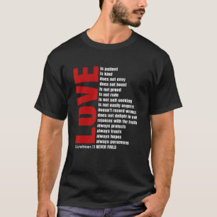 Liebe ist Patient 1 Korinther 13 Bibel Verse T Shi T-Shirt