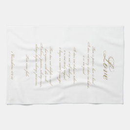 Liebe ist Patient | 1 Korinther 13 | Elegant Ivory Geschirrtuch