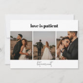 Liebe ist Patient 4 Foto Hochzeitsankündigung Ankündigung (Vorderseite)