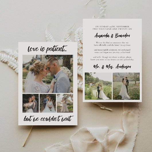 Liebe ist Patient 6 Foto Hochzeitsankündigung Ankündigung