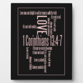 Liebe ist Patient Black & Blush Fotoplatte (Vorderseite)