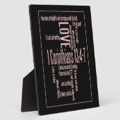 Liebe ist Patient Black & Blush Fotoplatte (Seite)