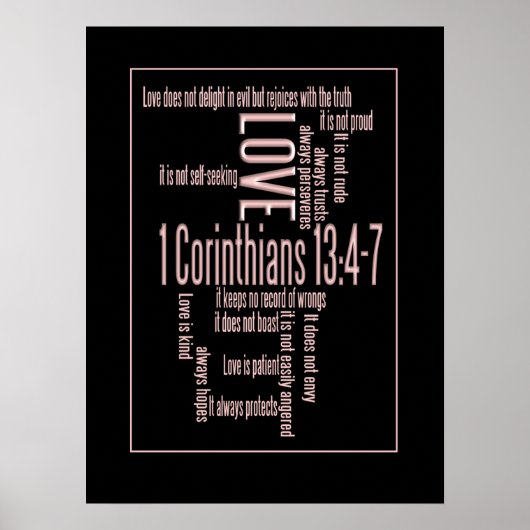 Liebe ist Patient Black & Blush Poster (Vorne)