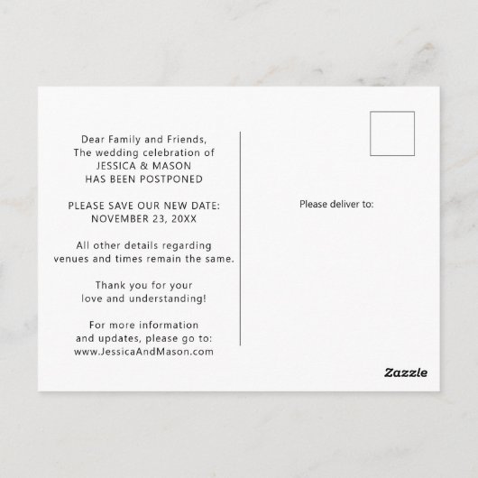 Liebe ist Patient, der auf die Postkarte für den W (Rückseite)