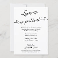 Liebe ist Patient, der die Hochzeitsfotokarte zurü
