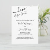 Liebe ist Patient Elegante Script Postponement Ankündigung (Stehend Vorderseite)