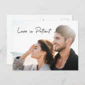 Liebe ist Patient Foto Rette das NEUE Datum Hochze Postkarte (Vorne/Hinten)
