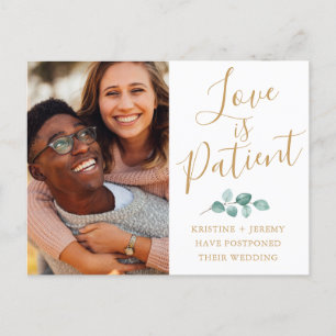 Liebe ist Patient Gold Script Foto Rette Unser Dat Ankündigungspostkarte