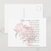 Liebe ist Patient - Heirat mit Schrift Postkarte (Vorne/Hinten)