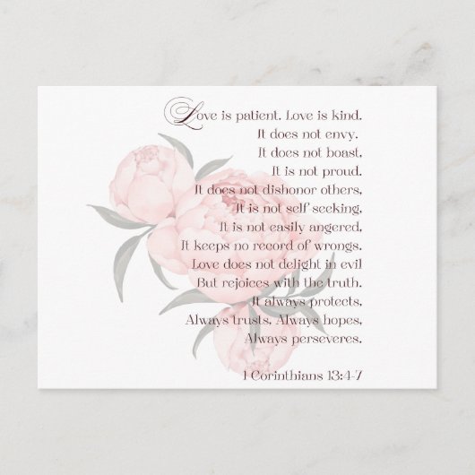 Liebe ist Patient - Heirat mit Schrift Postkarte (Vorderseite)