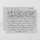 Liebe ist patient Kind-nie Versagt~Scripture~Weddi Ankündigungspostkarte (Vorne/Hinten)