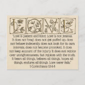 Liebe ist patient Kind-nie Versagt~Scripture~Weddi Postkarte (Vorderseite)