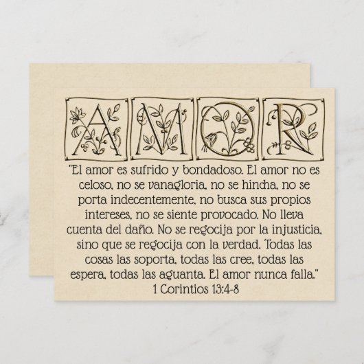 Liebe ist patient Kind-nie Versagt~Scripture~Weddi Postkarte (Vorne/Hinten)