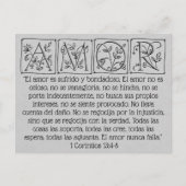 Liebe ist patient Kind-nie Versagt~Scripture~Weddi Postkarte (Vorderseite)