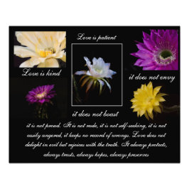 Liebe ist Patient, Liebe ist freundlich Blume-Stil Fotodruck