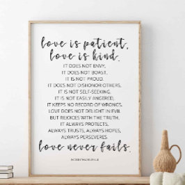 Liebe ist Patient Liebe ist nett, 1 Korinther 13:4 Poster
